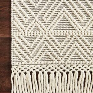 Loloi II Noelle Collection NOE-07 Ivory/Grey, Geometric Area Rug 9'-0" x 12'-0"