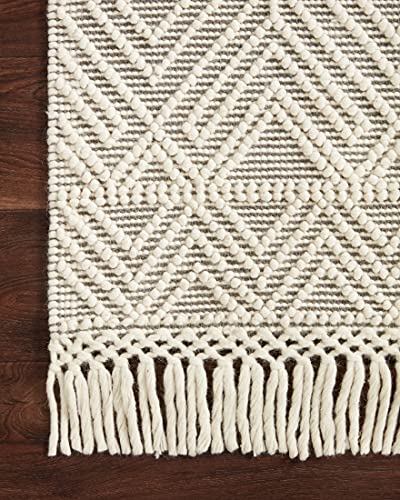 Loloi II Noelle Collection NOE-07 Ivory/Grey, Geometric Area Rug 9'-0" x 12'-0"