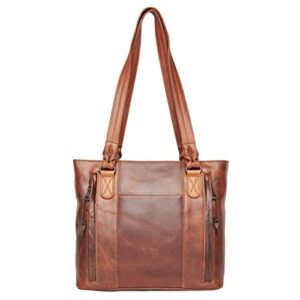 Lady Conceal Concealed Carry Peyton Leather Tote (Cognac)