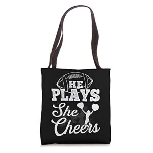 cheer mom football son cheerleading daugher cheer tote bag