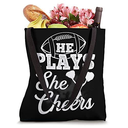 Cheer Mom Football Son Cheerleading Daugher Cheer Tote Bag