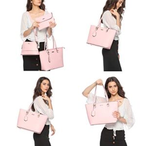 Women Fashion Synthetic Leather Handbags Tote Bag Shoulder Bag Top Handle Satchel Purse Wallet Set 4pcs