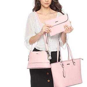 Women Fashion Synthetic Leather Handbags Tote Bag Shoulder Bag Top Handle Satchel Purse Wallet Set 4pcs