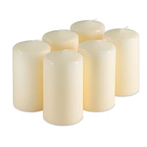 spaas set of 6 ivory pillar candles – 2.3×4 inch unscented pillar candles | decorative ivory pillar candles for home décor, power outage emergency, memorial, vigil ceremony, weddings, and parties