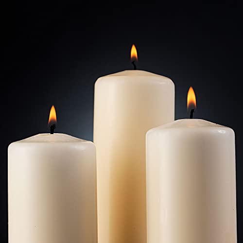 SPAAS Set of 6 Ivory Pillar Candles - 2.3x4 Inch Unscented Pillar Candles | Decorative Ivory Pillar Candles for Home Décor, Power Outage Emergency, Memorial, Vigil Ceremony, Weddings, and Parties