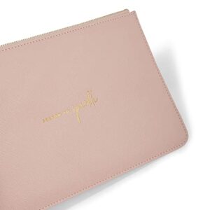 KATIE LOXTON Season To Sparkle Womens Medium Vegan Leather Sentiment Perfect Pouch Pale Pink