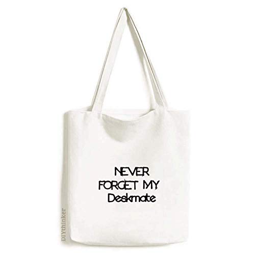 Never Foget My Deskmate Graduation Season Tote Canvas Bag Shopping Satchel Casual Handbag