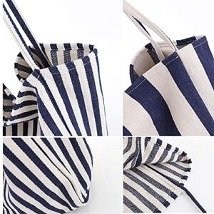 Women's Tote Bag Large Size Canvas Striped Beach Bag Shoulder Bag Hobo Bag Daily Working Handbag Big Capacity Shopping Bag (Red-A)