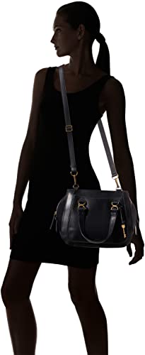 Fossil Women's Brooke Leather Satchel Purse Handbag, Black