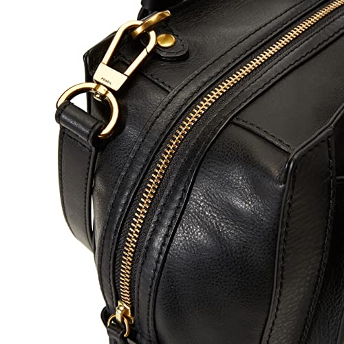 Fossil Women's Brooke Leather Satchel Purse Handbag, Black