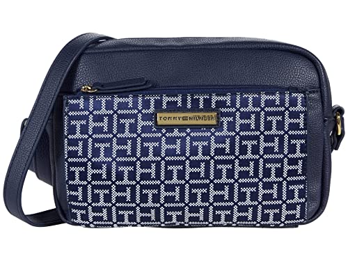 Tommy Hilfiger Naomi II Camera Crossbody with Pouch Square Monogram Jacquard Navy/White One Size