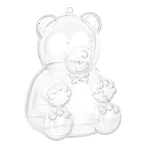 bear shaped acrylic candy boxes – 9 pack – 2.83″x1.18″x4.33″ – perfect for weddings, birthdays, party favors and gifts | cute clear plastic containers | clear fillable ornaments crafts decorations