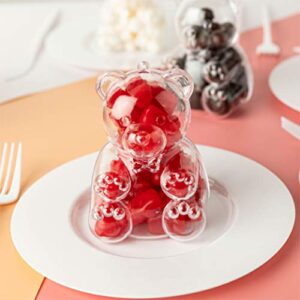 Bear Shaped Acrylic Candy Boxes - 9 Pack - 2.83"x1.18"x4.33" - Perfect for Weddings, Birthdays, Party Favors and Gifts | Cute Clear Plastic Containers | Clear Fillable Ornaments Crafts Decorations