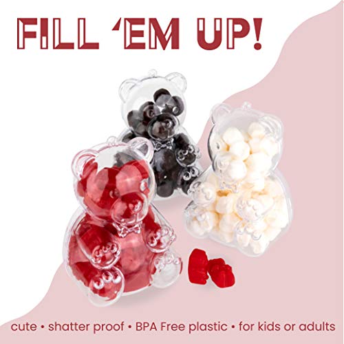 Bear Shaped Acrylic Candy Boxes - 9 Pack - 2.83"x1.18"x4.33" - Perfect for Weddings, Birthdays, Party Favors and Gifts | Cute Clear Plastic Containers | Clear Fillable Ornaments Crafts Decorations