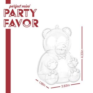 Bear Shaped Acrylic Candy Boxes - 9 Pack - 2.83"x1.18"x4.33" - Perfect for Weddings, Birthdays, Party Favors and Gifts | Cute Clear Plastic Containers | Clear Fillable Ornaments Crafts Decorations