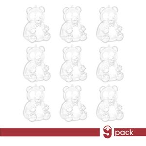 Bear Shaped Acrylic Candy Boxes - 9 Pack - 2.83"x1.18"x4.33" - Perfect for Weddings, Birthdays, Party Favors and Gifts | Cute Clear Plastic Containers | Clear Fillable Ornaments Crafts Decorations