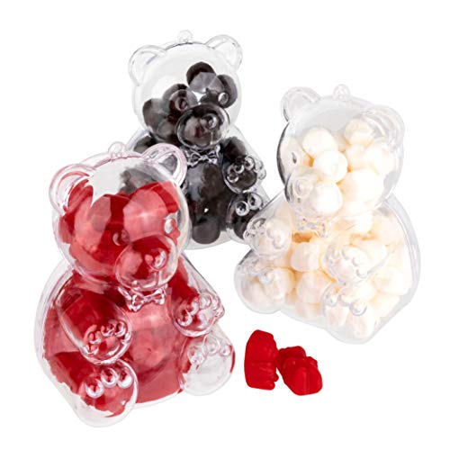 Bear Shaped Acrylic Candy Boxes - 9 Pack - 2.83"x1.18"x4.33" - Perfect for Weddings, Birthdays, Party Favors and Gifts | Cute Clear Plastic Containers | Clear Fillable Ornaments Crafts Decorations