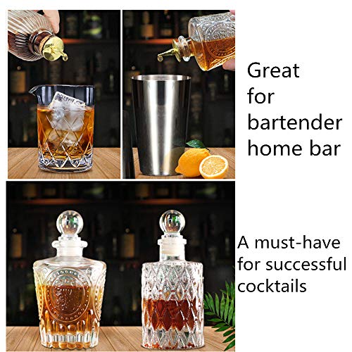 LINALL Bitters Bottle- Set of 2 Glass Dasher Bottle, Decorative Bottles with Zinc Alloy Dash Top for Cocktail,Great Bar Tool for Home Bar, Bartender, DSBT2 (2)