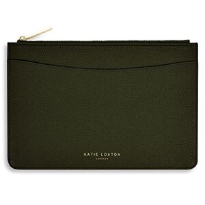 KATIE LOXTON Cara Womens Medium Vegan Leather Slip Pocket Clutch Handbag Pouch Khaki Green