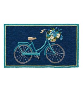 plow & hearth indoor/outdoor hooked bicycle accent rug – 24 x 42