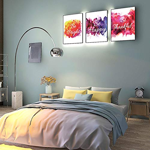 9 Pieces Inspirational Poster Art Colorful Abstract Paint Unframed Inspirational Posters for Home Office Watercolor Canvas Print Decoration