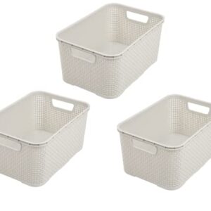 BranQ - Home essential Wicker Basket Set of 4 Small 7 litres, Cream, 4er-Set 7l