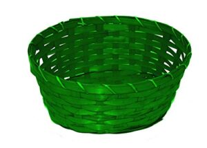 easter supplies all-purpose oval bamboo woven basket 9.75 in x 7.5 in x 4 in, green