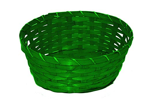 Easter Supplies All-Purpose Oval Bamboo Woven Basket 9.75 in x 7.5 in x 4 in, Green