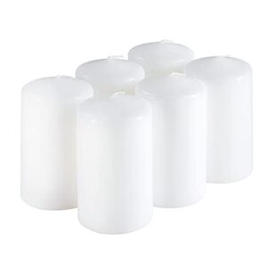 spaas set of 6 white pillar candles – 2.3×4 inch unscented pillar candles | decorative white pillar candles for home décor, power outage emergency, memorial, vigil ceremony, weddings, and parties