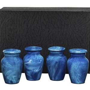 Eternal Harmony Cremation Urn for Human Ashes | Memorial Urn Carefully Handcrafted with Elegant Finishes to Honor Your Loved One | Adult Urn Large Size with Beautiful Velvet Bag (Small, Blue Milo)