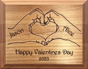 personalized wood plaque with heart valentines day – wood plaque gift for him her couple