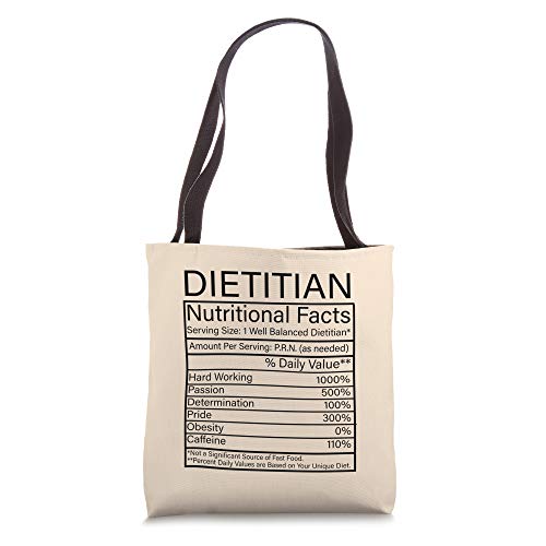 Dietitian Nutritional Facts Funny Sayings Quotes Humor Gift Tote Bag