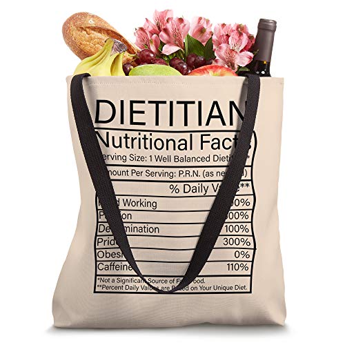 Dietitian Nutritional Facts Funny Sayings Quotes Humor Gift Tote Bag