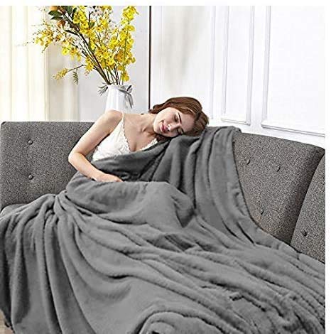 Fleece Throw Blanket for Couch, Twin Size Large Hypoallergenic Throw Blankets for Bed, Livingroom, Chairs, Pets | 60x90 Throw Blanket (Grey)