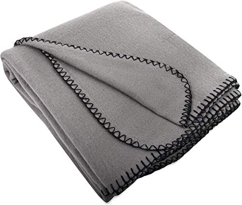 Fleece Throw Blanket for Couch, Twin Size Large Hypoallergenic Throw Blankets for Bed, Livingroom, Chairs, Pets | 60x90 Throw Blanket (Grey)