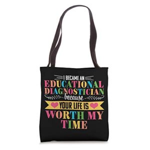 educational diagnostician cute quote appreciation gift tote bag