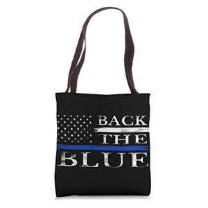 back the blue – thin blue line tote bag