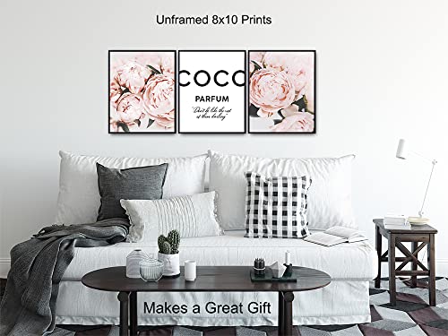 Fashion design Inspirational Quote - Glam Room Decor - Luxury Fashion Home Decor - Glamour Wall Art - Designer Wall Decor for Women - Elegant Couture Gift - Boho Poster Picture print Set