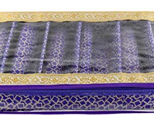 Kuber Industries Square Design Brocade Hardboard Six Rod Bangle Box (Purple) -CTKTC038877