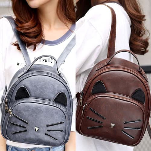 Cat Whiskers Backpack | Small Backpack for Women as Purse + Light Travel (Brown)