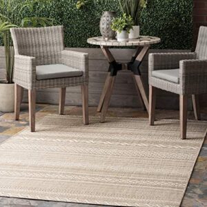 nuloom erlinda tribal indoor/outdoor area rug, 3′ x 5′, beige