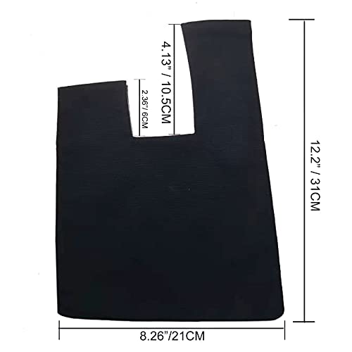 YINGKOR Cotton Canvas Plain Color Japanese Bag Wrist Wristlet Handbag Sleeve Knot Pouch Portable Purse Tote Gift Bag Pack (Collette)
