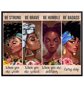 be strong be brave be badass poster – african american women – african american woman – black women – african american wall art – black wall art – motivational wall decor – encouragement gifts