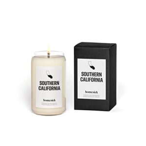 homesick premium scented candle, southern california – scents of orange, lemon, rose, 13.75 oz, 60-80 hour burn, natural soy blend candle home decor, relaxing aromatherapy candle