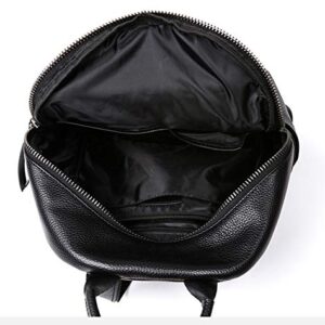 Genuine Leather Backpack Purse for Women Multi-functional Elegant Daypack for ladies (Black)