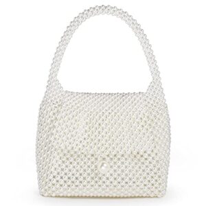 grandxii pearl purse tote handbag beaded bag evening party shoulder bag for women with pearl