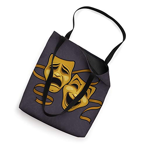 Gold Comedy And Tragedy Theater Masks Tote Bag