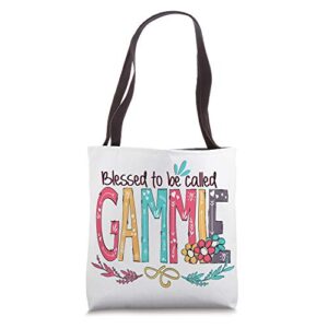 blessed to be called gammie colorful for grandma tote bag