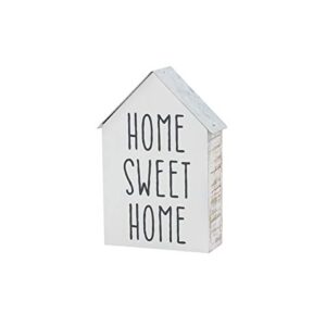 collins painting rustic house shaped wood block sign – cute wooden tabletop decoration for home decor – gift for mom, mothers day (home sweet home)