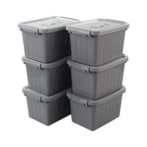 readsky 6 quart plastic storage box, latching boxes with handles, 6-pack